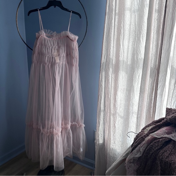 Anthropologie Dresses & Skirts - Anthropologie Pink Sheer Maxi Dress